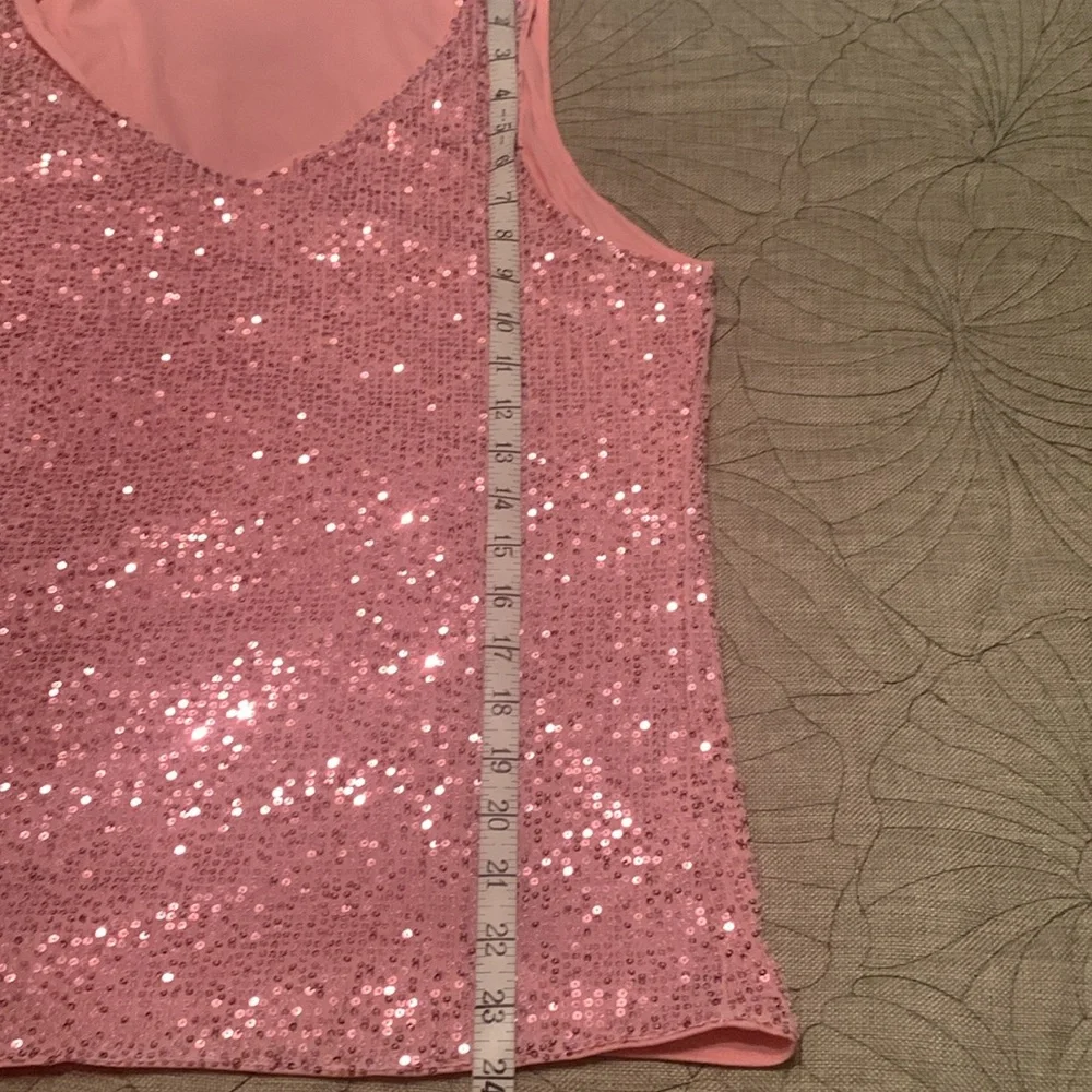 Chic Pink Sequin Sleeveless Top - Picture 4 of 6
